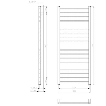 Sapho - Koupelnový radiátor METRO 386W 50x120 cm bílá