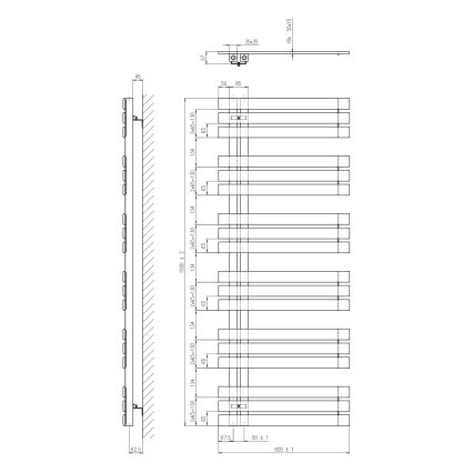 Sapho - Koupelnový radiátor SILVANA 680W/230V 60x150 cm bílá