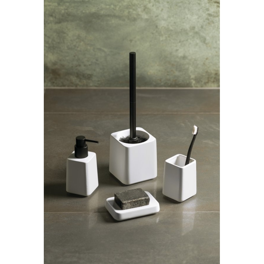 Sapho - Koupelnový set 4 ks bílá/černá