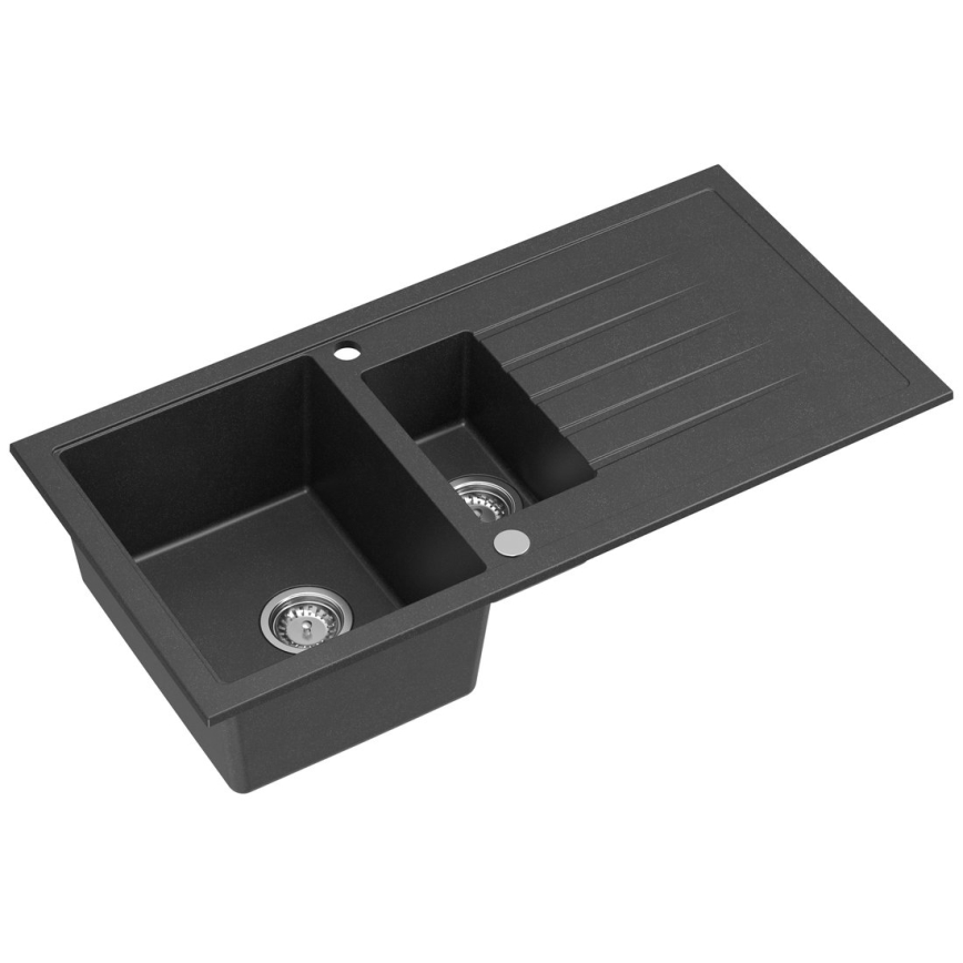 Sapho - Kuchyňský dřez 100x50 cm granit/černá
