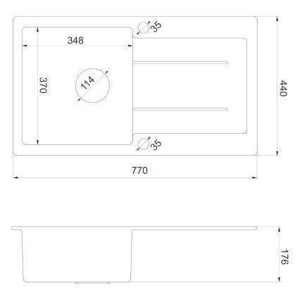 Sapho - Kuchyňský dřez 77x44 cm granit/béžová