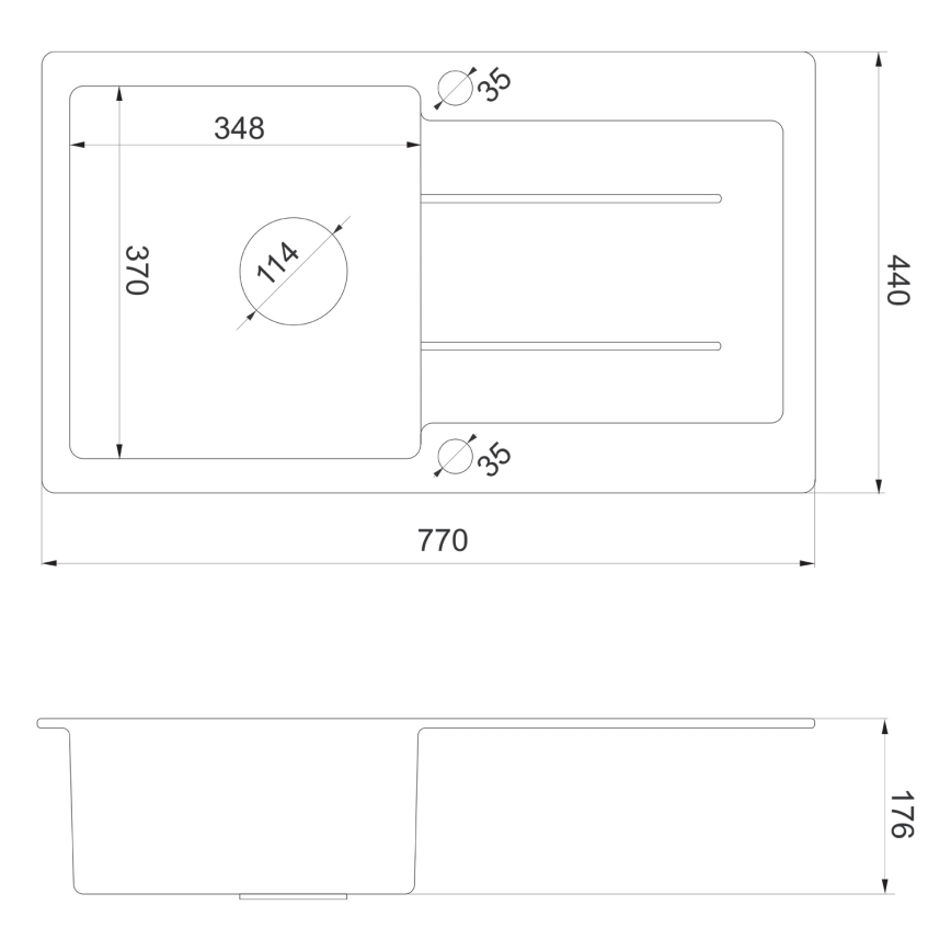 Sapho - Kuchyňský dřez 77x44 cm granit/béžová
