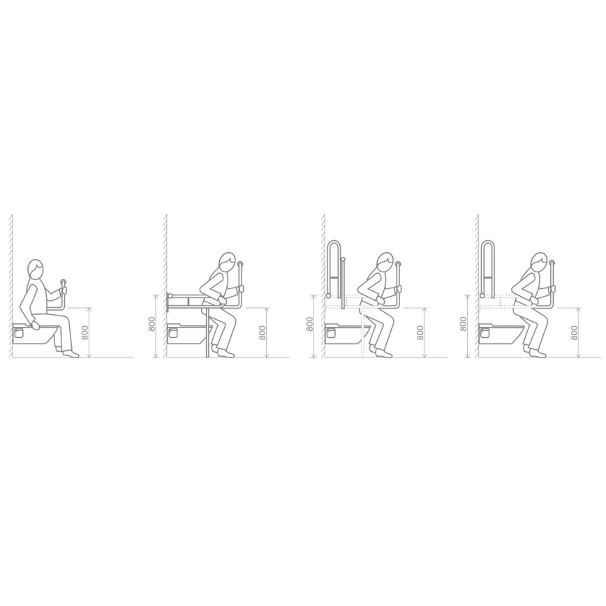 Sapho - Podpěrné madlo HELP PROGRAM 80x82 cm bílá