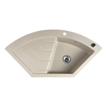 Sapho - Rohový kuchyňský dřez 114x57,5 cm granit/béžová