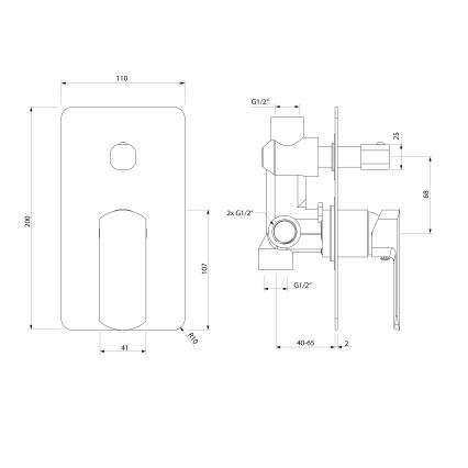 Sapho - Sprchová baterie pro podomítkovou instalaci MIXONA lesklý chrom