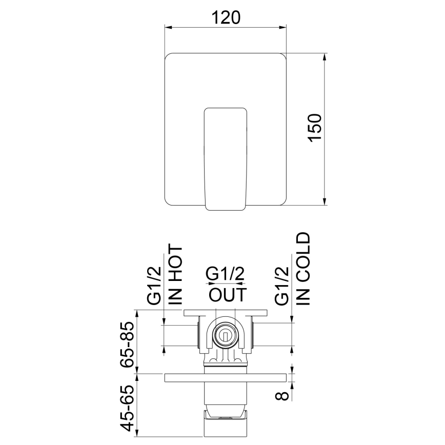 Sapho - Sprchová baterie pro podomítkovou instalaci TURSI matná černá