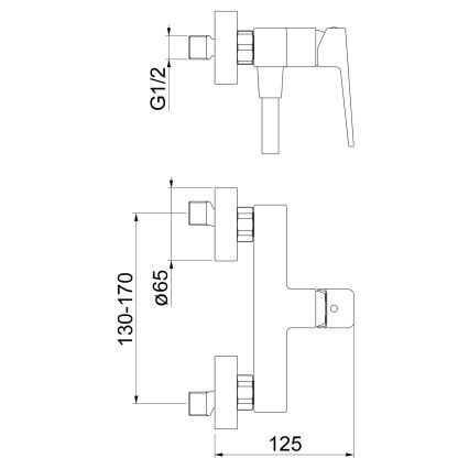 Sapho - Sprchová baterie TURSI matná černá