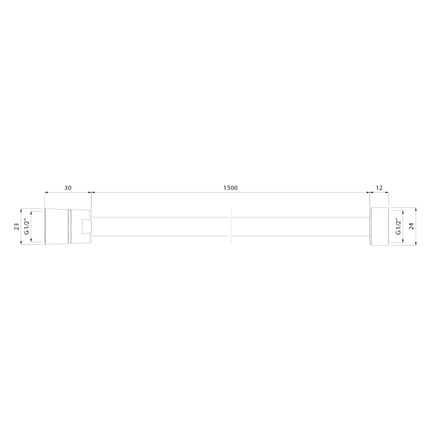 Sapho - Sprchová hadice POWERFLEX 150 cm matná černá