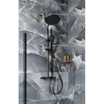 Sapho - Sprchová sada s baterií SOLARIS matná černá