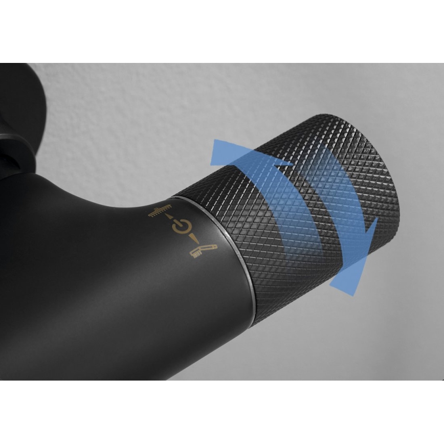 Sapho - Sprchová sada s baterií SOLARIS matná černá