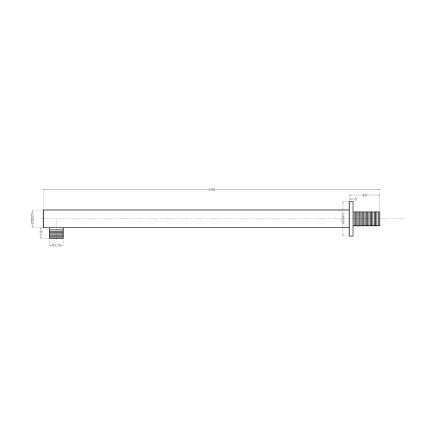Sapho - Sprchové rameno hranaté 44 cm lesklý chrom