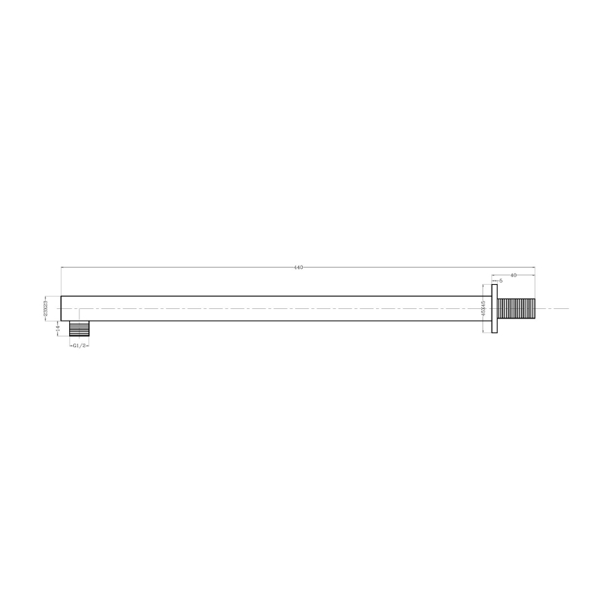 Sapho - Sprchové rameno hranaté 44 cm lesklý chrom