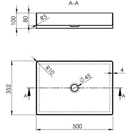 Sapho - Umyvadlo na desku AURUM 50x35 cm matná měděná
