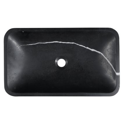 Sapho - Umyvadlo na desku BLOK 60x35 cm kámen/matná černá