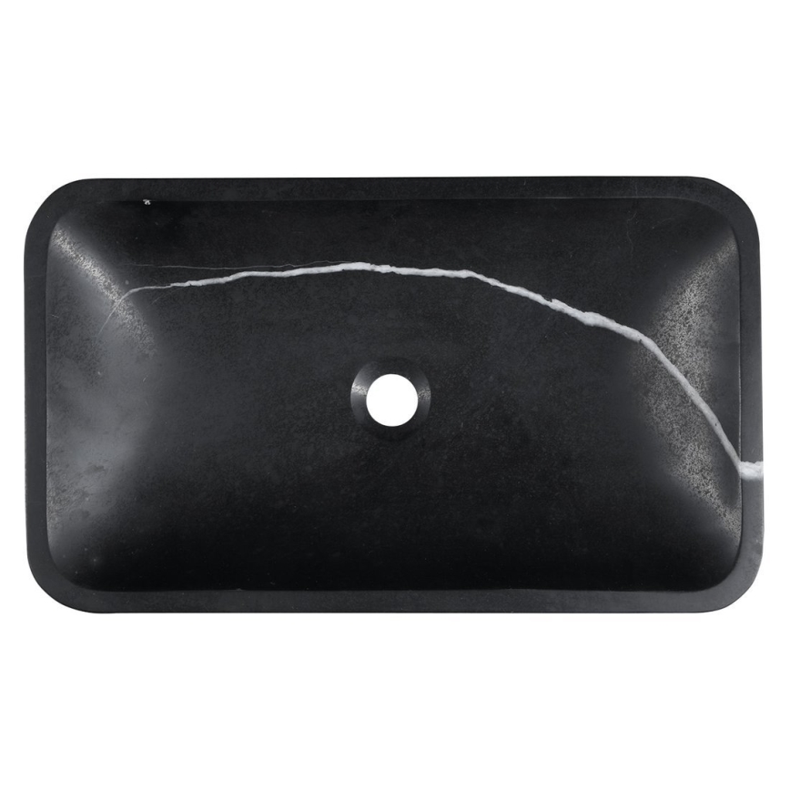 Sapho - Umyvadlo na desku BLOK 60x35 cm kámen/matná černá