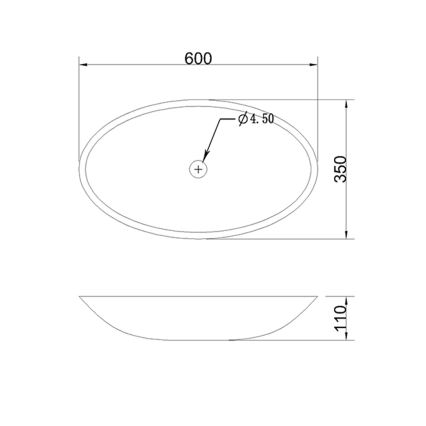 Sapho - Umyvadlo na desku BLOK 60x35 cm marquin/matná černá