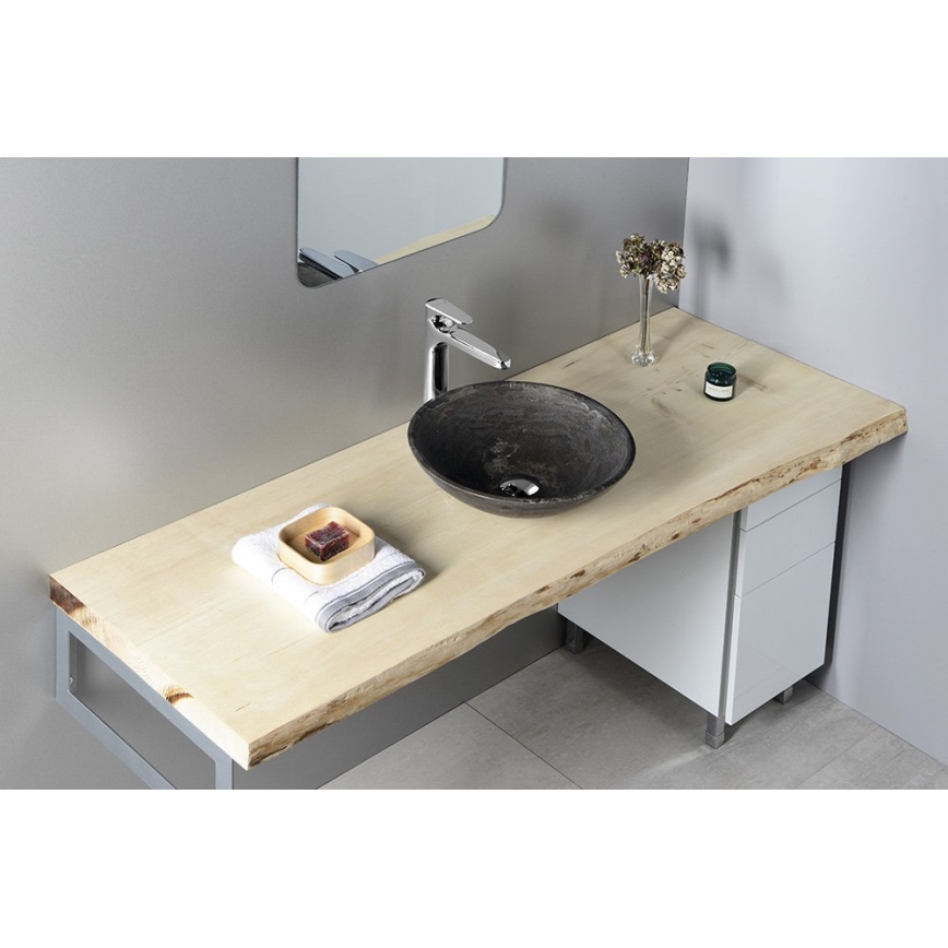 Sapho - Umyvadlo na desku BLOK pr. 40 cm hnědá/kámen