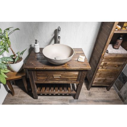 Sapho - Umyvadlo na desku FORMIGO pr. 39 cm beton/písková