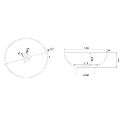 Sapho - Umyvadlo na desku FORMIGO pr. 39 cm beton/zelená