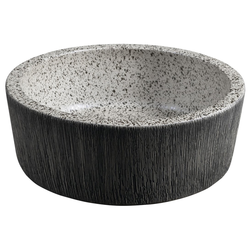 Sapho - Umyvadlo na desku PRIORI pr. 41 cm bílá/šedá