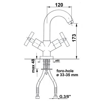 Sapho - Umyvadlová baterie AXIA lesklý chrom
