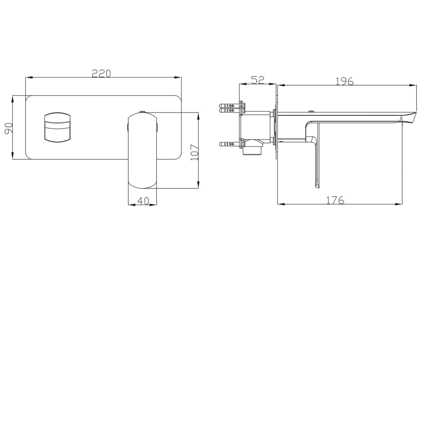 Sapho - Umyvadlová baterie pro podomítkovou instalaci MIXONA 9x19,6 cm lesklý chrom
