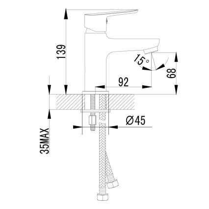 Sapho - Umyvadlová baterie SMALL 13,9 cm lesklý chrom