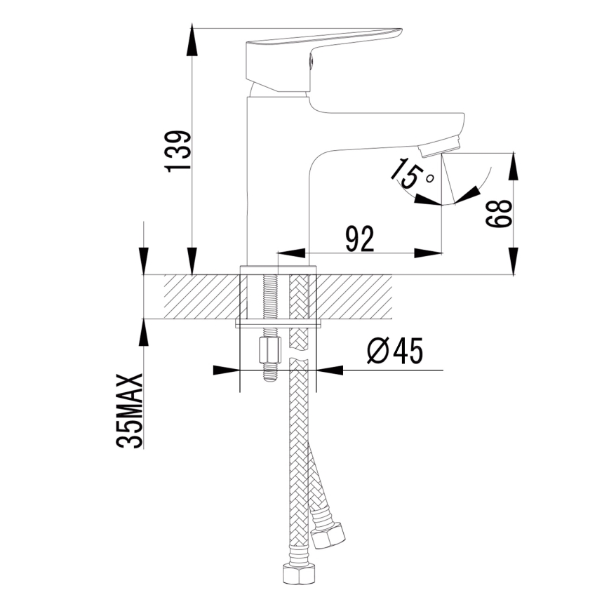 Sapho - Umyvadlová baterie SMALL 13,9 cm lesklý chrom