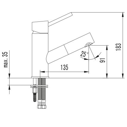 Sapho - Umyvadlová baterie SOLITER 18,3 cm lesklý chrom