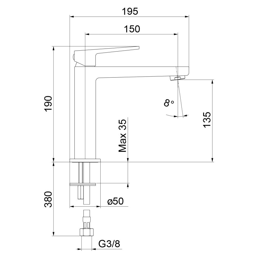 Sapho - Umyvadlová baterie TURSI 19 cm lesklý chrom