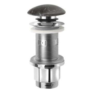 Sapho - Umyvadlová výpusť Click-Clack BLOK pr. 6,7 cm kámen/černá