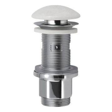 Sapho - Umyvadlová výpusť Click-Clack BLOK pr. 6,7 cm mramor/bílá