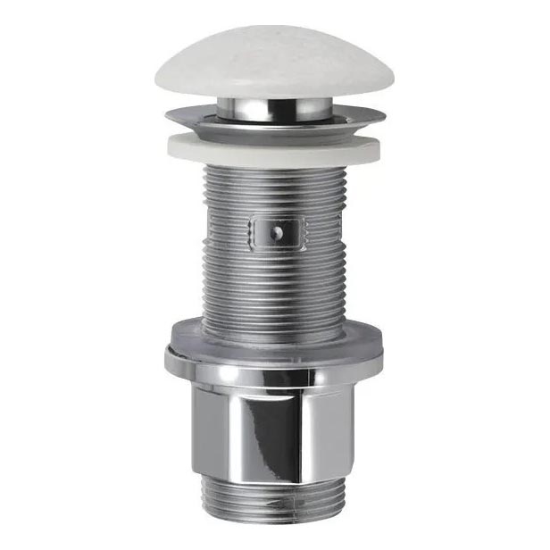 Sapho - Umyvadlová výpusť Click-Clack BLOK pr. 6,7 cm mramor/bílá