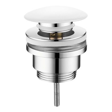 Sapho - Umyvadlová výpusť Click-Clack pr. 6,4 cm keramika/lesklý chrom