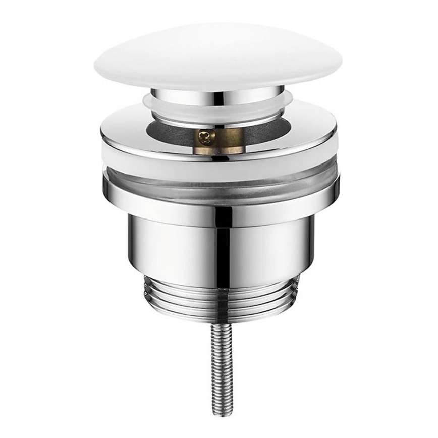 Sapho - Umyvadlová výpusť Click-Clack pr. 6,4 cm keramika/lesklý chrom