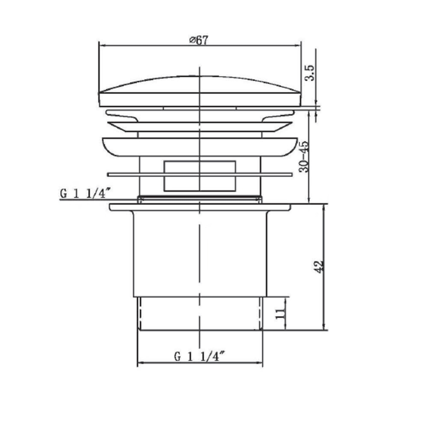 Sapho - Umyvadlová výpusť pr. 6,7 cm lesklý chrom