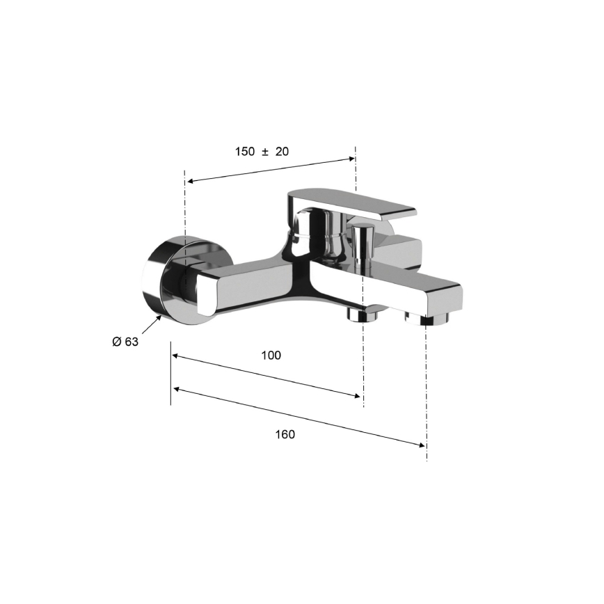 Sapho - Vanová baterie KAI matná černá