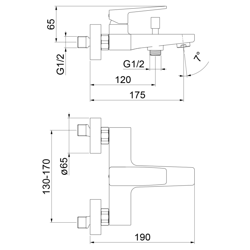 Sapho - Vanová baterie TURSI lesklý chrom