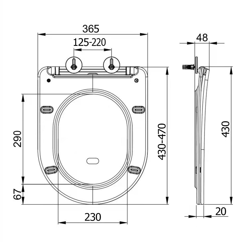 Sapho - Záchodové prkénko SoftClose PACO černá