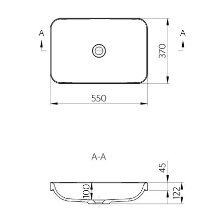 Sapho - Zápustné umyvadlo ASOFFI 55x37 cm mramor/bílá
