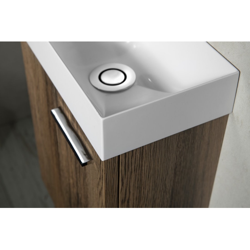 Sapho - Závěsné umyvadlo PICCOLINO 31x17 cm levá/litý mramor/bílá