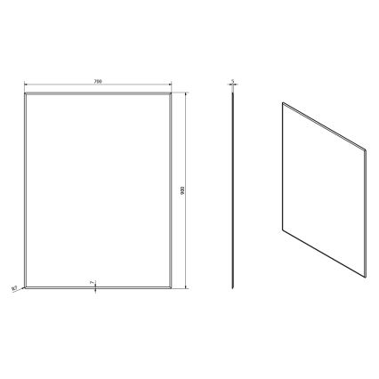 Sapho - Zrcadlo ACCORD 70x90 cm