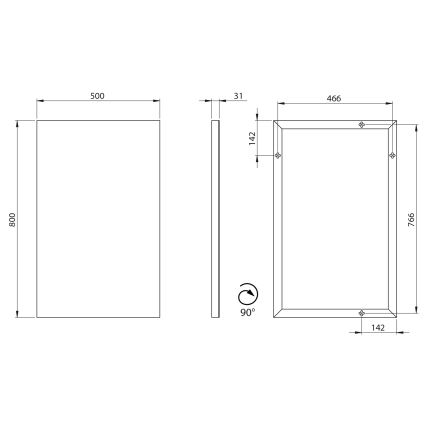 Sapho - Zrcadlo AROWANA 50x80 cm lesklý chrom