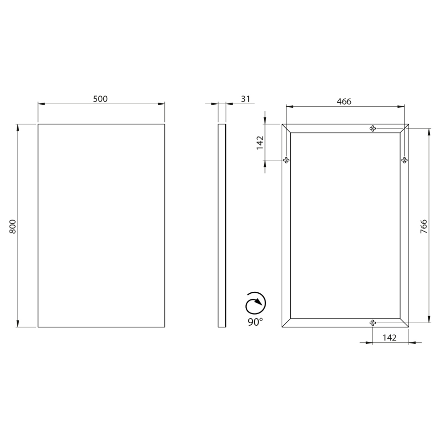 Sapho - Zrcadlo AROWANA 50x80 cm lesklý chrom