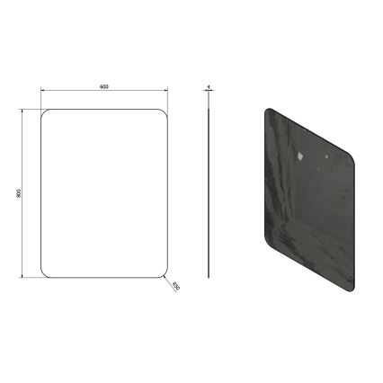 Sapho - Zrcadlo ISHAPE 60x80 cm