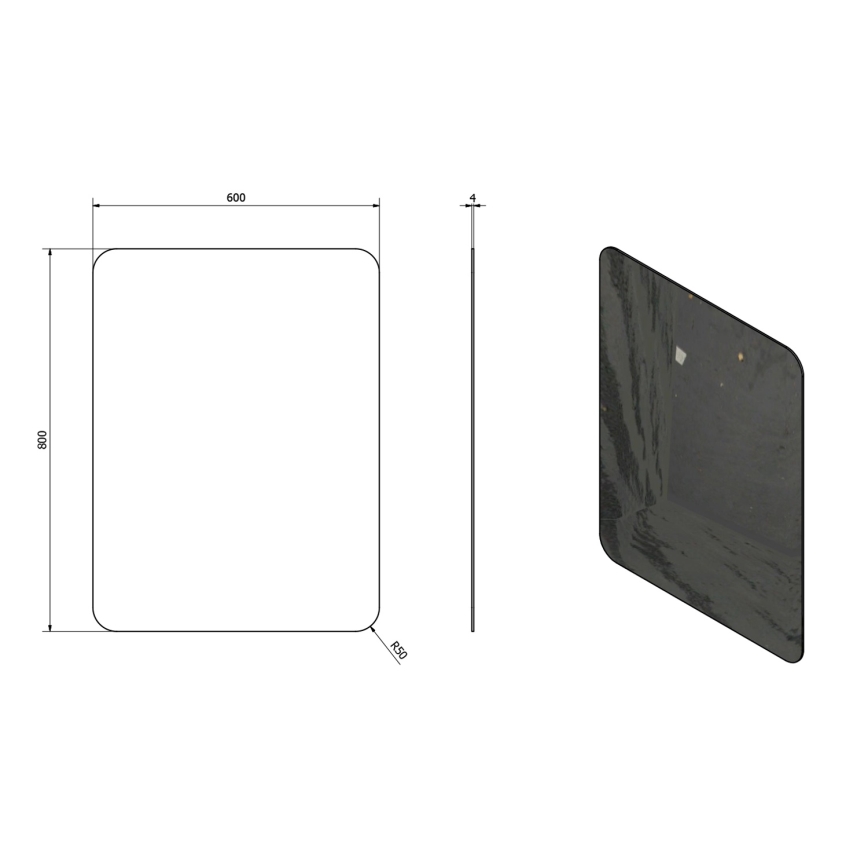 Sapho - Zrcadlo ISHAPE 60x80 cm