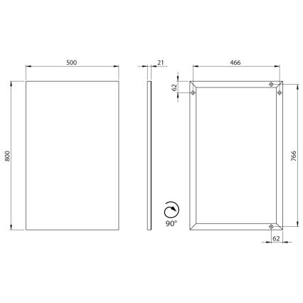Sapho - Zrcadlo v rámu AROWANA 50x80 matná černá