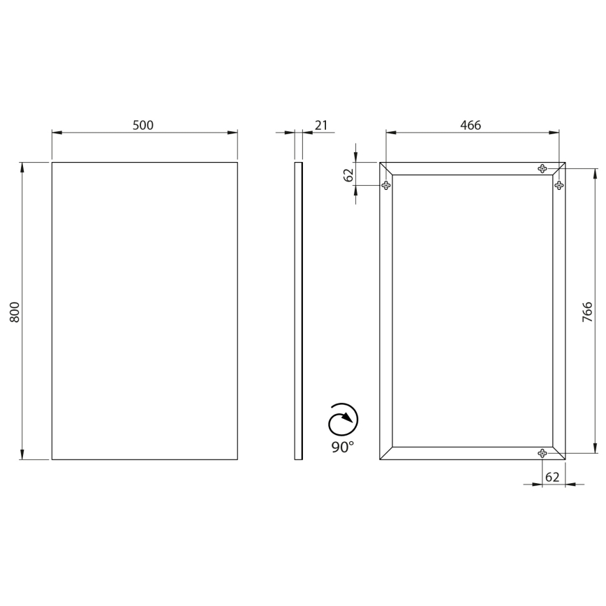 Sapho - Zrcadlo v rámu AROWANA 50x80 matná černá