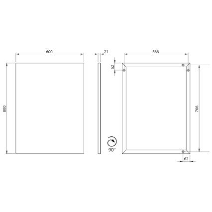 Sapho - Zrcadlo v rámu AROWANA 60x80 cm matná černá