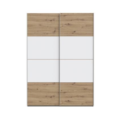 Šatní skříň KARO 150x210 cm bílá/dub artisan